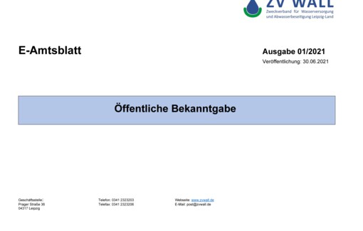 E-Amtsblatt ZV WALL 2021